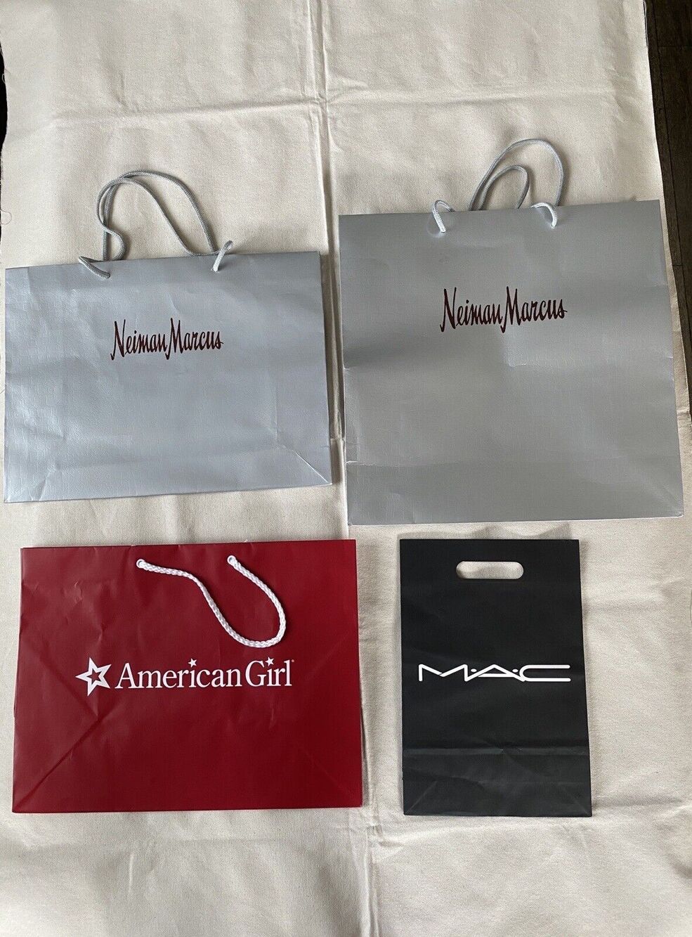 Designers Paper Shopping Bags Bundle Neiman Marcus American girl MAC